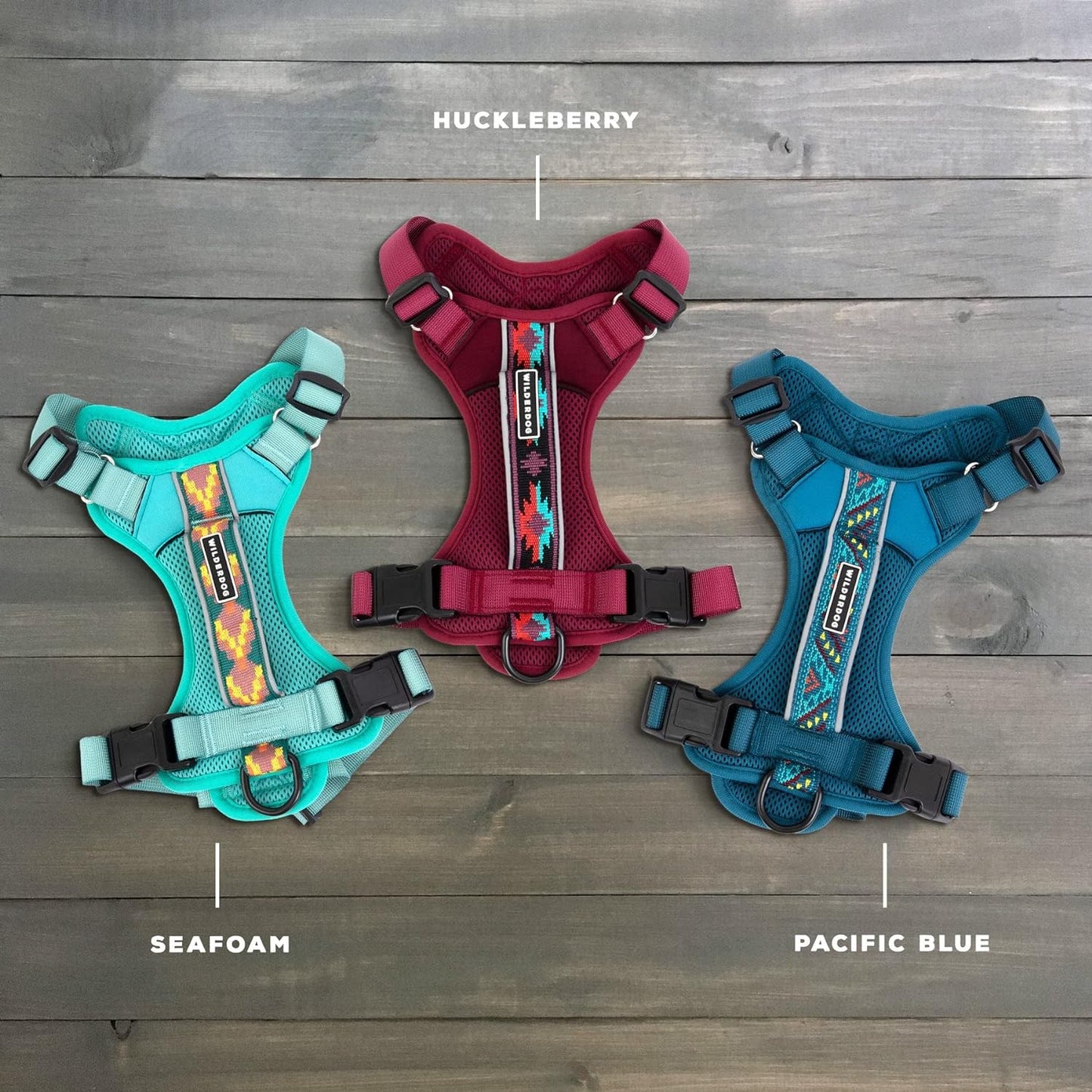 Wilderdog Lightweight Dog Harness with Reflective Straps - Small - Pacific Blue