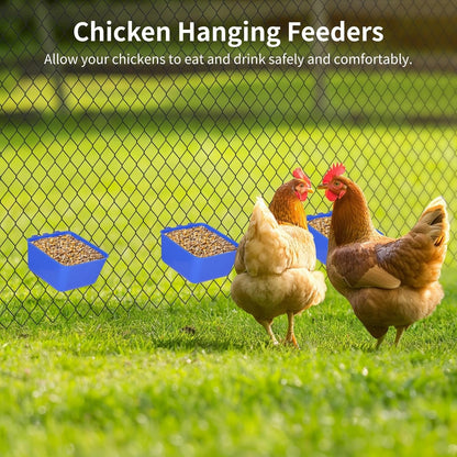 20 Pcs Cage Cups 16 oz Chicken Feeder Waterer Birds Feeders Hanging Bunny Cage Feeder Chicken Water Bowl Feeding Seed Bowl for Pet Parrot Rooster Parakeet Gamefowl Poultry Pigeon Wire Cage