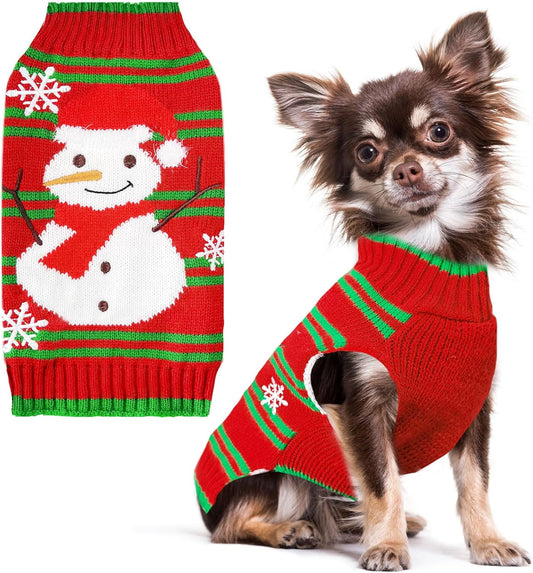PETCARE Red Snowman Dog Sweater Christmas Dog Sweaters Vest Ugly Snow Xmas Puppy Costume Pet Holiday New Year Fall Winter Clothes for Small Medium Large Dogs Cats Pullover Sweaters Outfits,Large