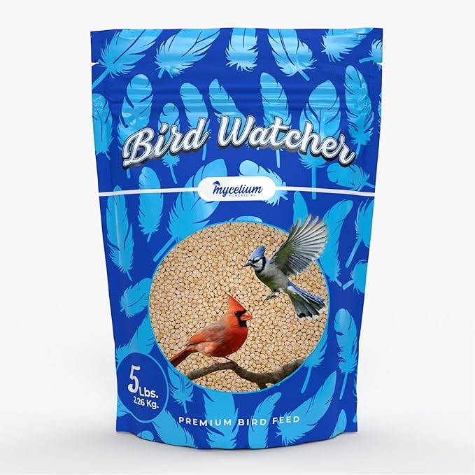Mycelium Premium Bird Watcher Millet – Organic, High Nutrient Bird Food for Jays, Cardinals, Juncos & Robins, Sourced from Local USA Farms, Sustainable Farming, 5LB