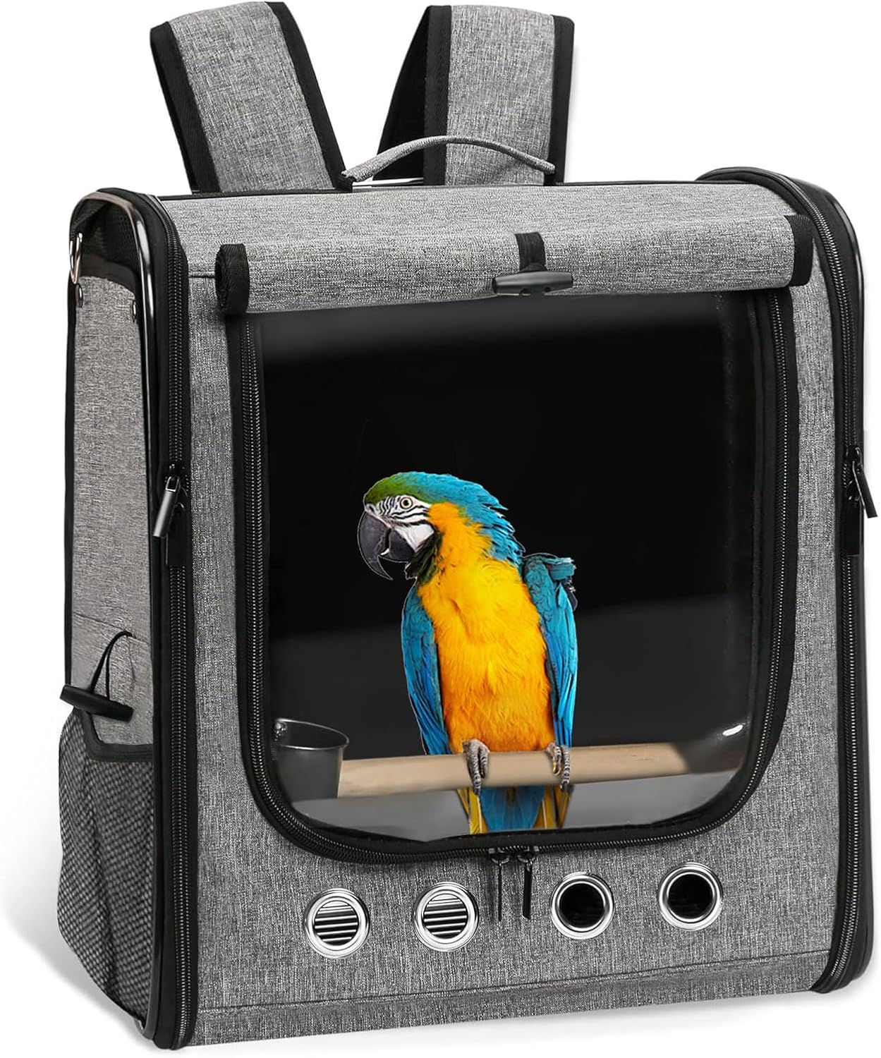 Bird Carrier Bag Bird Travel Cage with Stand, Lightweight Backpack for Parrot, Large Portable Bird Travel Bag, Pet Transparent Breathable Travel Cage