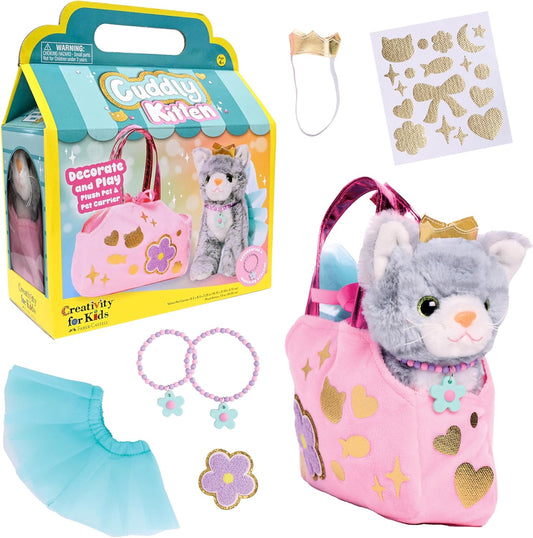 Creativity for Kids Cuddly Kitten Kit | Adopt, Accessorize & Decorate a Plush Pet | Toddler Purse & BFF Jewelry Gift for Girls | Encourages Imaginative Play & Fine Motor Skills (Ages 4+)