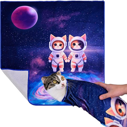 19.7" Cat Wrap for Grooming Cat Pets Rabbit Cats Wrap for Cutting Nails Cat Restraint for Nail Clipping Self Adhesive Blanket Restraint Clothes for Cats