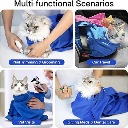 Cat Carrier Pouch, Bonding Care & Stress-Free Calm, Soft Cat Carrier Bag for Adult Cats 10–20 lbs, Restraint Bag for Vet Visits, Grooming & Everyday Care – Lavender