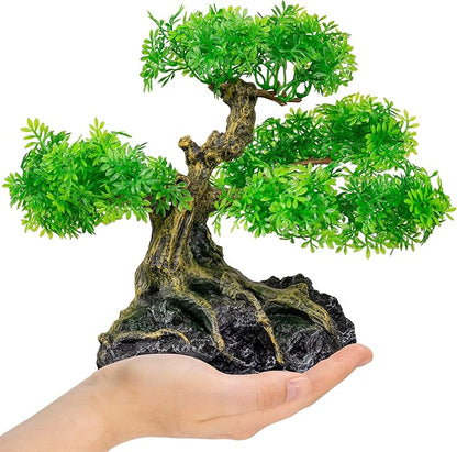 UNEAK - Aquarium Bonsai Tree Plant Fish Tank Decorations Medium/Large Resin Plastic Artificial Plants Flower Ornament Beta Goldfish Decoration Ornaments Freshwater & Saltwater Décor