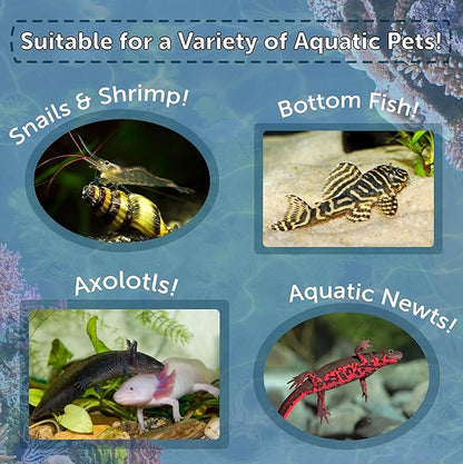 Aquatic Foods Inc. Axolotl Pellet Food 3/16" Soft Moist Sinking Pellets for Juvenile Axolotl Also Shrimp, Snails, Crayfish, Bottom Tropical Fish, Blackworm Pellets Included 12oz Canister