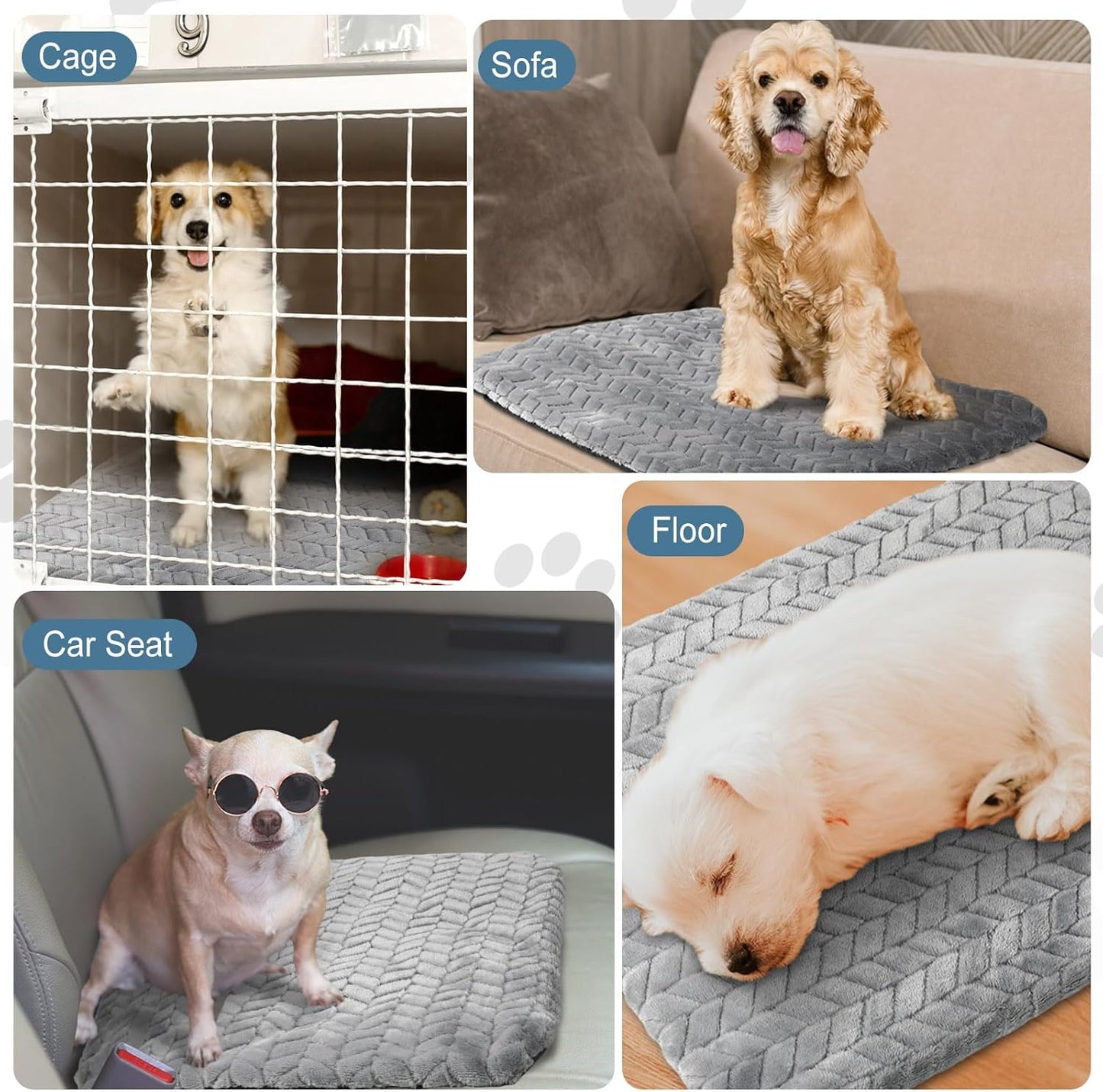 4 Pack Self Heating Cat Pad 16 x 20 Inch Self Warming Cat Bed Non Slip Warm Dog Pad Mat Washable Pet Kennel Crate Bed Mat for Indoor Outdoor Pets(Gray,16 x 20 Inch)