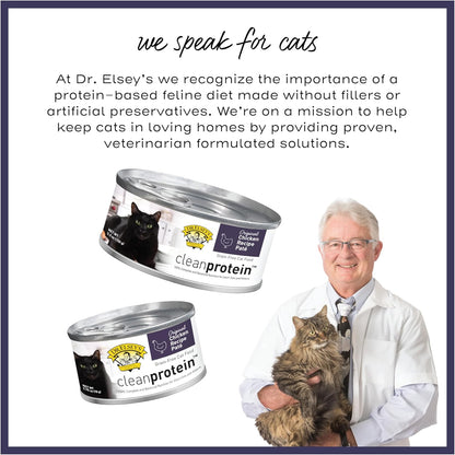 Dr. Elsey's cleanprotein Chicken Recipe Wet Cat Food, Pate 5.3 oz cans (Pack of 24)