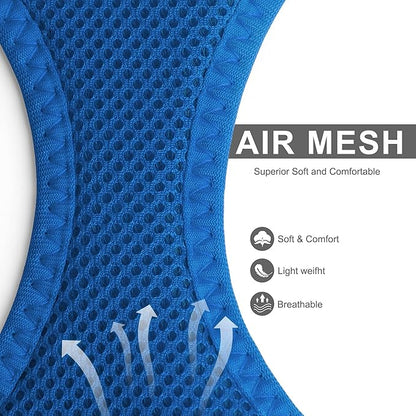 Fida Comfy Dog Harness with Leash, Soft Puppy Vest Escape Proof, Breathable Lightweight Soft Mesh, Adjustable Reflective Step-in Harness for Small Pet Walking (S, Blue)