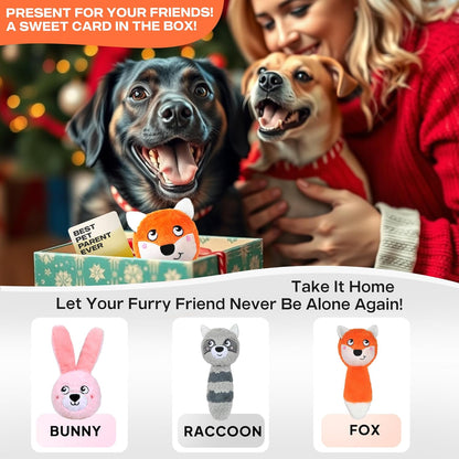 Fida Squeaky Dog Toys for Aggressive Chewers 3 in 1, Dog Chew Toys with 3 Layers,Interactive Dog Toys for Large Dogs Balls to Keep Them Busy for Small Medium Dogs(Fox)