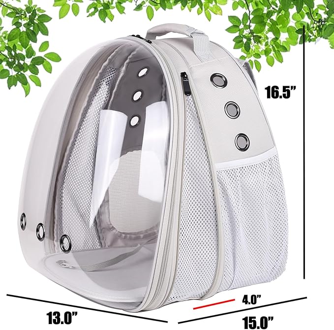 Front Expandable Cat Backpack, Fit up to 20 lbs, Space Capsule Bubble Window Pet Carrier Backpack for Large Fat Cat and Small Puppy