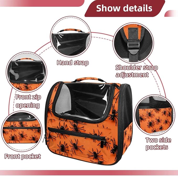 Airline Approved Soft Sided Pet Carrier, Spiders3 Pet Travel Bag for Cats & Dogs, Durable, Breathable Pet Travel Bag for Airplane, Car & Train