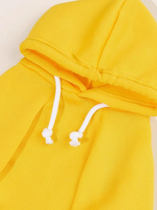 QWINEE Basic Dog Hoodie Sweatshirt Puppy Sweater Warm Cat Costumes Pet Clothes for Chihuahua Puppy Kitten Small Medium Dogs Yellow X-Large