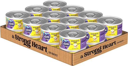 A Strong Heart Wet Dog Food, Chicken and Rice Dinner - 5.5 oz Cans (Pack of 24), Made in The USA with Real Chicken