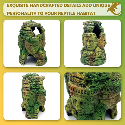 Bearded Dragon Reptile Hide Caves Khmer Buddha Ruins Décor Lizard Leopard Gecko Hideout Terrarium Tank Snake Amphibian Personalized Cambodia Decoration