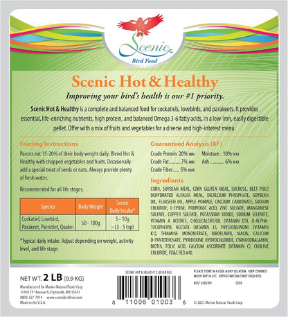 Scenic Hot & Healthy Food for Cockatiels, Parakeet, Lovebird Food