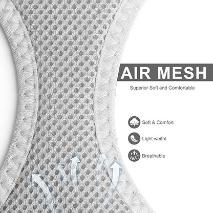 Fida Comfy Dog Harness with Leash, Soft Puppy Vest Escape Proof, Breathable Lightweight Soft Mesh, Adjustable Reflective Step-in Harness for Small Pets Walking (Small, Grey)