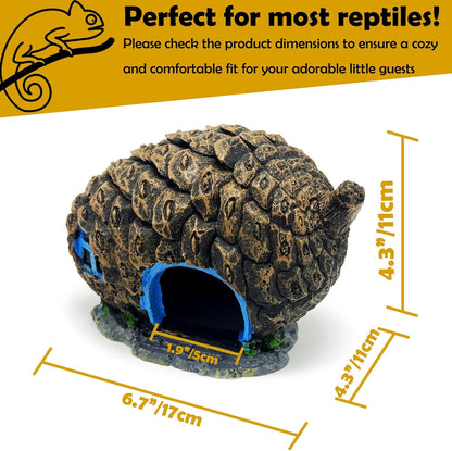 Bearded Dragon Reptile Hide Leopard Gecko Caves Pine Cone Lizard Hideout Tank Accessories Snake Décor Amphibian Habitat Tortoise Decoration