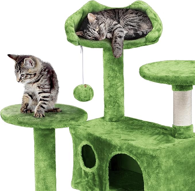 Yaheetech Cat Tree - 54in Tower with Condo, Scratching Posts & Balls, Perfect for Kittens