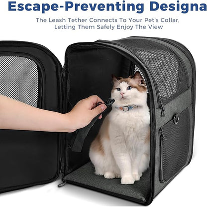 Apollo Walker Pet Carrier Backpack for 4-18lb Cats and Dogs, Puppies, Safety Features and Cushion Back Support | for Travel, Hiking, Outdoor Use (Gray)