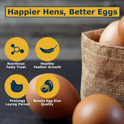 Nutrient-Rich Chicken Feed - 1LB Dried Black Soldier Fly Larvae, 100% Natural, 85X More Calcium Than Mealworms, Ideal for Molting & Laying Hens, Ducks, and Wild Birds, Reptiles and Hedgehogs