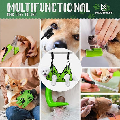 2025 16-in-1 - Dog Grooming Hammock - Dog Hanger for Nail Trimming - Dog Grooming Sling - Cat Sling for Cutting Nails - Cat Hammock for Nail Trimming - Dog Restraint for Nail Clipping