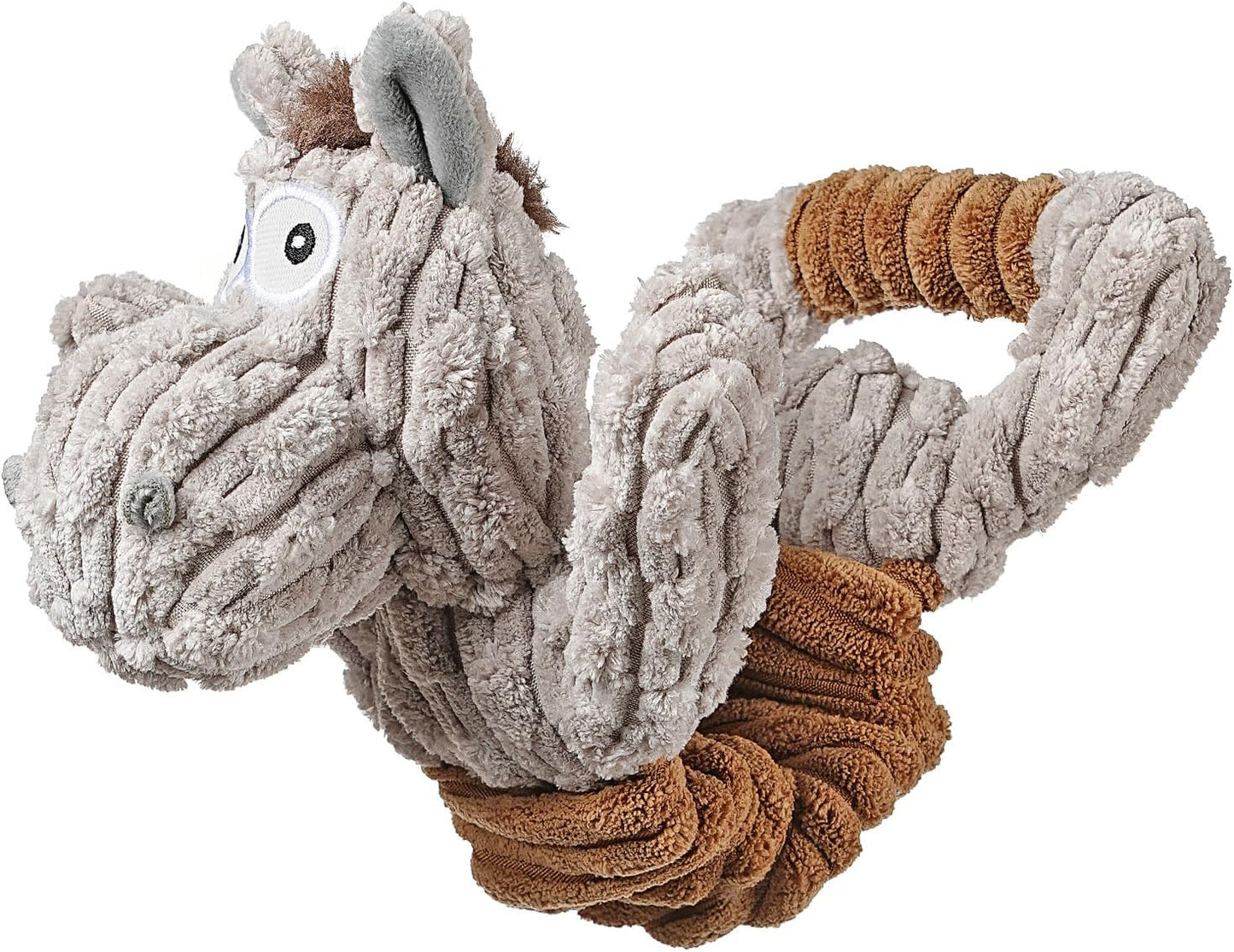 Squeaky Dog Toy, Durable Dog Toy Large Breed, Tug of War Dogs Interactive Toy, Stuffed Plush Puppy Toys with Crinkle Paper for Small, Middle, and Big Dogs(Tug of War Series, Donkey)