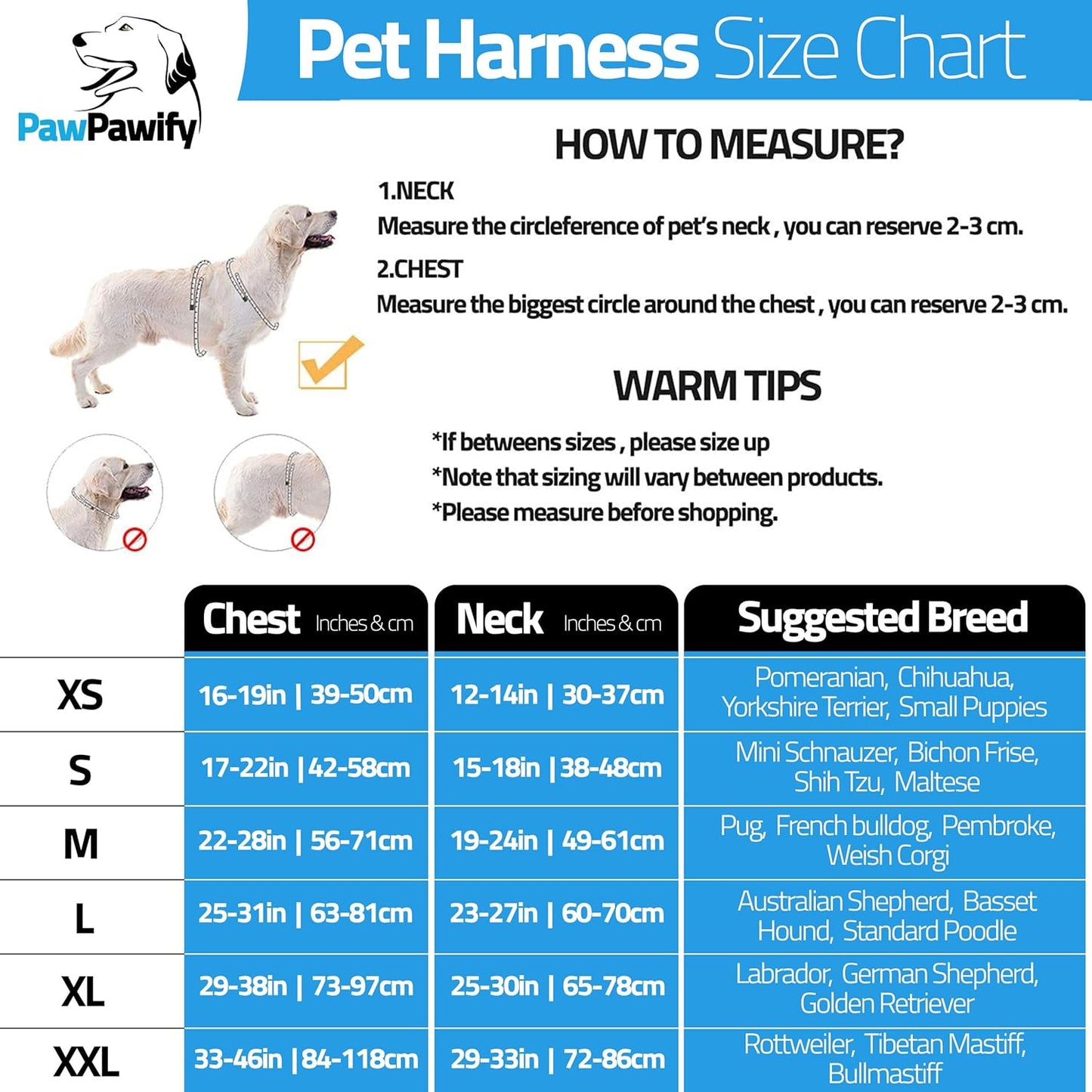 PawPawify Custom No Pull Dog Harness with Name and Phone Number, Heavy Duty Personalized Pet Vest to Prevent Tugging, Pulling, or Choking, Training and Walking (Sky Blue, M (Chest 20-24in))