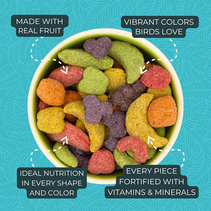 ZuPreem FruitBlend Bird Pellets, Daily Bird Food for Amazon, Cockatoo, Macaw, Core Nutrition for Large Birds, Made in USA, Macaw Pellets (L, 17.5 lb)