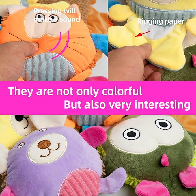 5 Pack Squeak & Crinkle Bulk Pet Squeaky Dog Toys – Interactive Soft Chew Toy for Puppy to Medium Big Dogs