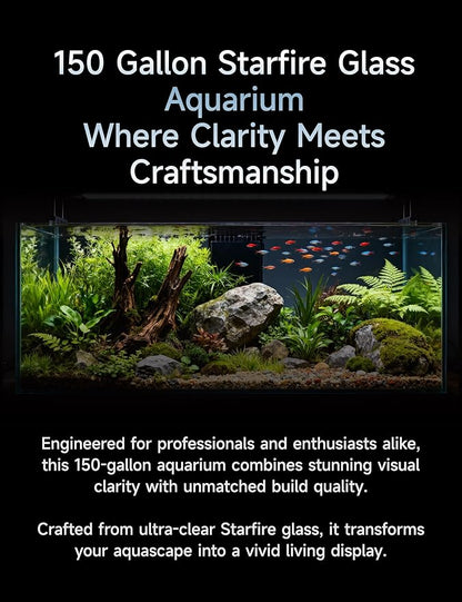 150G3H 150 Gallon SC Aquariums 60 x 24 x 24 H 12mm (Eurobraced) with Built-in Center Overflow