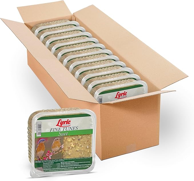 Lyric Fine Tunes No Waste Wild Bird Seed Suet Cakes for Wild Birds, 12 oz. (12 Pack)