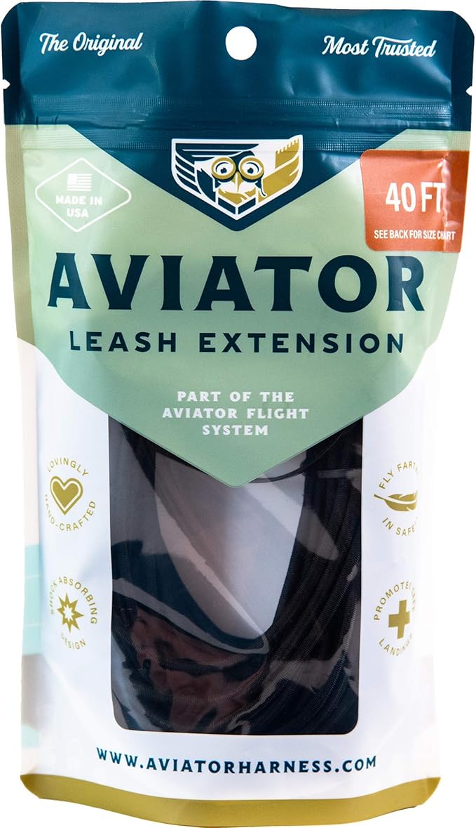The Aviator Bird Harness Leash Extension: 40 foot/12 Meter for Medium or larg.