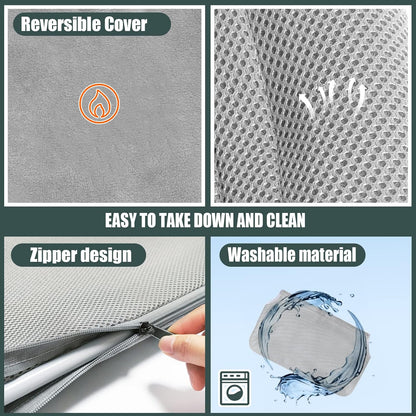 Sunhoo Cat Window Hammock Perch Cordless Perches Window Sill Seat Bed Foldable Stable Lounger Upgraded Suction Cup Easy Assembly Indoor Cats Kitty Shelf Hold Up to 55lbs (Grey, L)