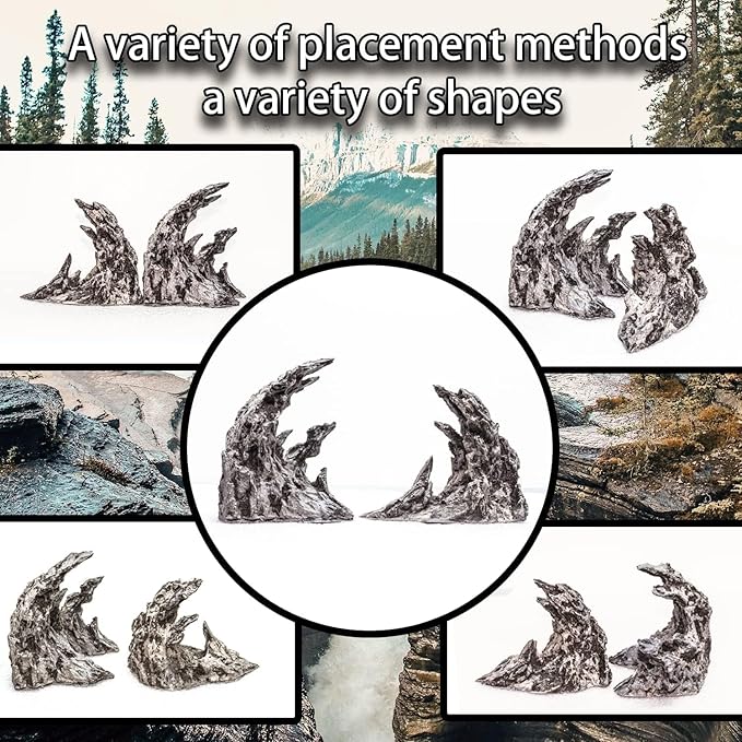 Novelsite Fish Tank Decor- Jagged Canyon Rock Formation ，Made of Solid Sandstone，Suitable for a Variety of Fish Tank Scenes, DIY Planting Moss, Safe and Non-Toxic