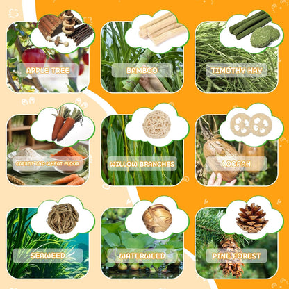 40 PCS Hamster Toys Set, Guinea Pig Toys Enrichment Hamster Tubes and Tunnels, Rat Enrichment Toy with Bridge, Seesaw, Swing, Ball for Gerbils, Chinchillas, Dwarf and Syrian Mouse