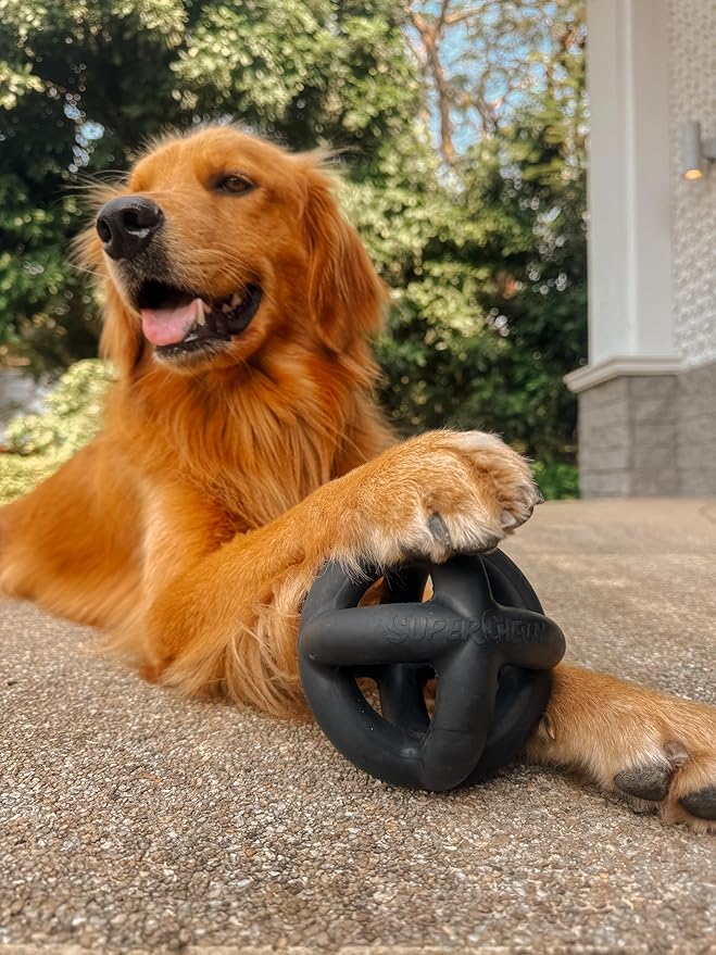 Tuff Pupper SuperChewy Extremely Tough Cage Ball for Dogs | Durable Heavy Duty Natural Rubber | Tough Chew Toy for Strong Chewers | Heavy Duty for Medium Large Breed | Strong but NOT Indestructible