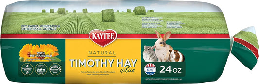 Kaytee All Natural Timothy Hay Plus Marigolds for Guinea Pigs, Rabbits & Other Small Animals, 24 Ounce