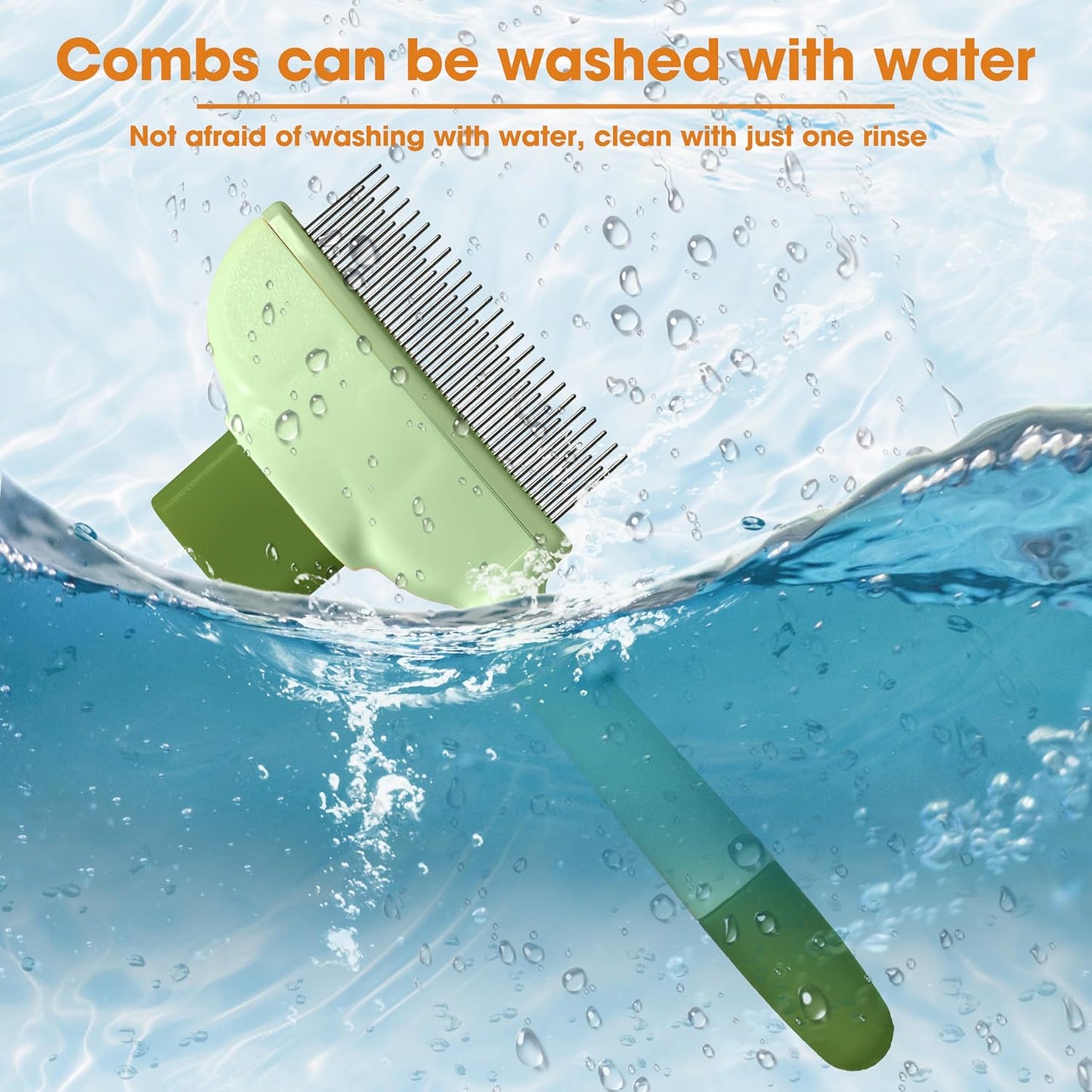 Cat Hair Brush & Dog Brush, Deshedding Brush for Long or Short Haired Pets, Removes Loose Fur, Durable Stainless Steel & ABS Design (green)