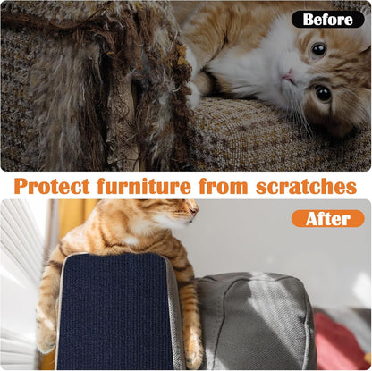 Furniture Protectors from Cats Scratching - 40" x 15.8" Trimmable Self-Adhesive Carpet Protector for Pets, Cat DIY Climbing Couch Protector for Scratch Cat Tree Replacement Indoor (Dark Blue)