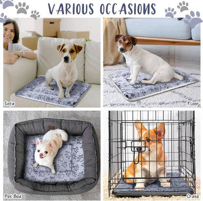VitalCozy 2 Pack Self Warming Cat Mat Self Heating Pad Bed Reversible Machine Washable Reflects Body Heat Warm Thermal Pet Pad Crate Blanket for Feral and Indoor Cat (Grey,22'' X 18'',Dog Paw)