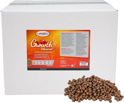 The Pond Guy Growth & Vibrance Fish Food for Show Quality Koi & Goldfish, Premium Protein Floating Pellets for Balanced Nutrition, 40 lbs