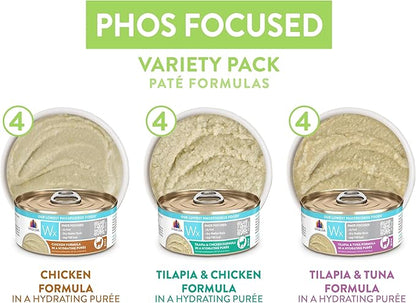 Weruva Wx Phos Focused Pate Formulas 5.5oz Can Variety Pack, Pack of 12