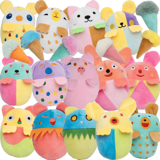 20 Pack Puppy Squeaky Dog Toys Set Plush Puppies,Cute Chew Pets Dog Toy with Squeakers for Small Dogs Playtime