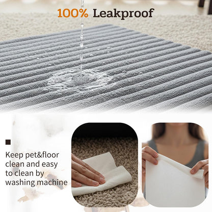 NWK Pack of 4 Fluffy Self Warming Cat Mat, Cat Blanket, Thermal Dog Mat, Washable, Non-Slip Bottom for Sofa & Crate & Kennel & Car Seat (Misty Gray, X-Large (43.5'' X 27.5'' X 0.7''))