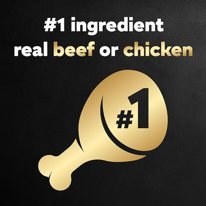 Cesar Simply Crafted Adult Wet Dog Food Meal Topper, Chicken Recipes and Beef Recipe Variety Pack, 1.3 oz. Trays (40 Count, Pack of 1)