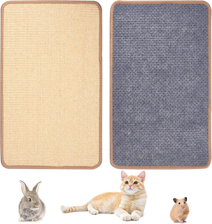 Uranshin Rabbit Scratching Pad,Natural Sisal Bunny Scratch Pad, Rabbit Kitten Cat Scratching Mats for Cages Chew Toys for Bunny Pet Cage Claws and Teeth Care for for Biting Sleeping Bedding Nesting