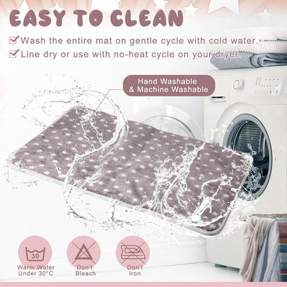 2 Pcs Large Self Warming Cat Pad Self Heating Cat Mat Bed Dog Crate Pet Blankets Thermal Heated Bed Mat for Outdoor Indoor Newborn Kittens Puppies Dog(Small Star,24 x 18)