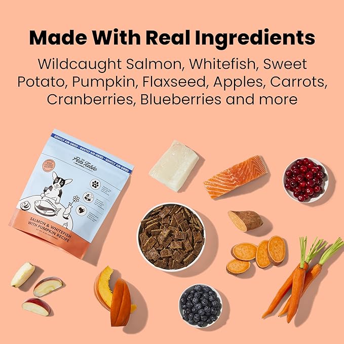 The Pets Table Salmon & Whitefish with Pumpkin Grain Free Air Dried Dog Food, 3 lb / 48 oz Bag