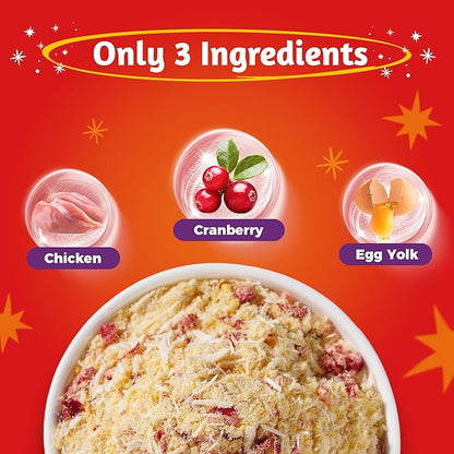 Just Try 8 OZ Cranberry Freeze Dried Cat & Dog Food Toppers Urinary Tract Cat Treats Mixers Low Calorie Chicken Egg Yolk High Protein for Kidney Bladder UT Support